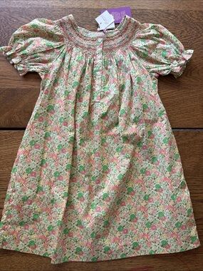 Bonpoint Girls Jarah Smocked Rose Pale Liberty Art Floral Dress Doen Style